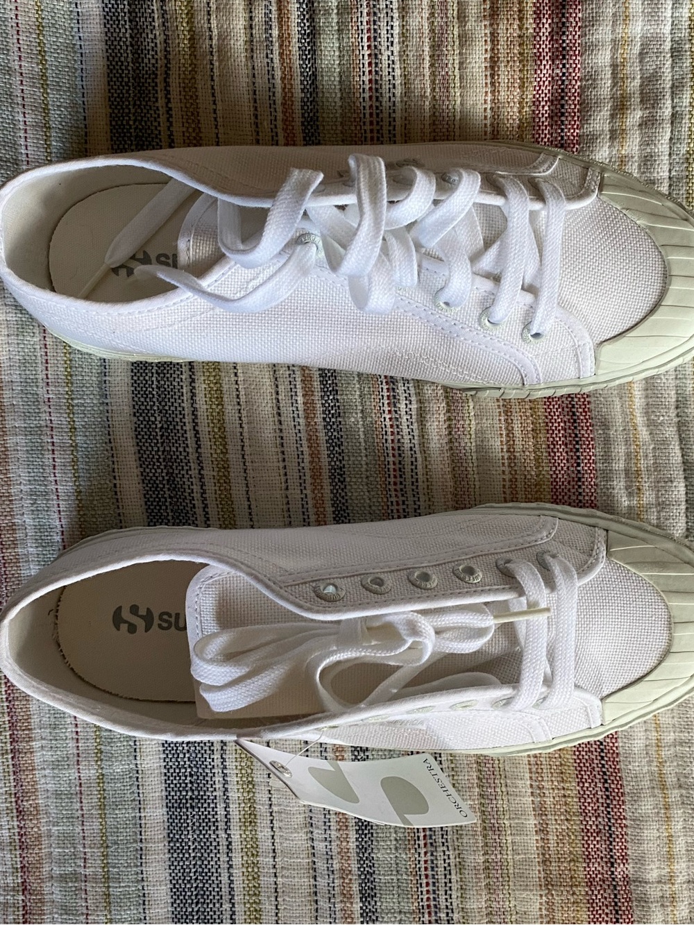 Superga White Kids Canvas Lace-Up Sneakers